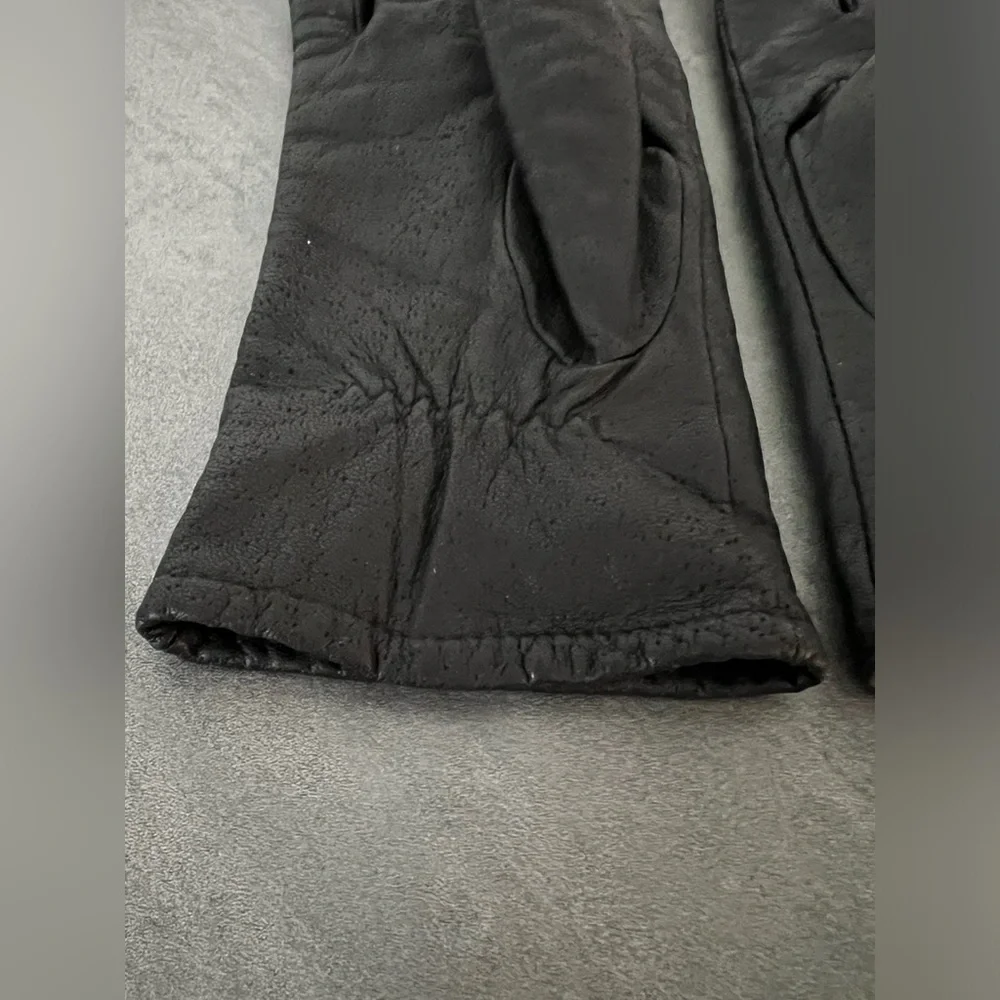 VTG Fownes Black Soft‎ Leather Gloves Polyester Lining, Women’s Size 7, WPL 9522